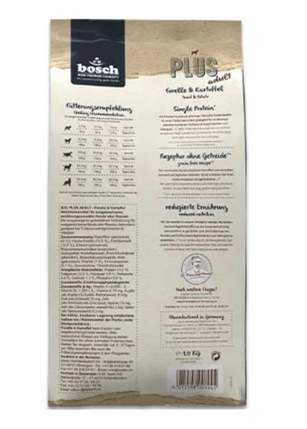 Сухой корм для собак Bosch Plus Adult (форель, картофель) (12,5 кг)