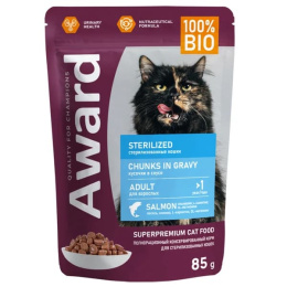 Влажный корм для кошек Award Cat Sterilized (лосось в соусе)
