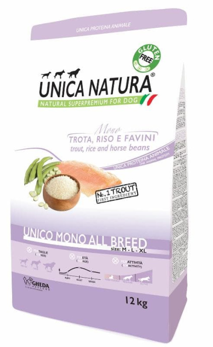 Сухой корм для собак Unica Natura Mono All breed Dog (Форель)