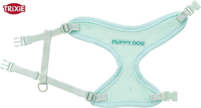 Шлея с поводком для щенков TRIXIE Junior-soft (мятный) (S-M 26-34 см/10 мм)