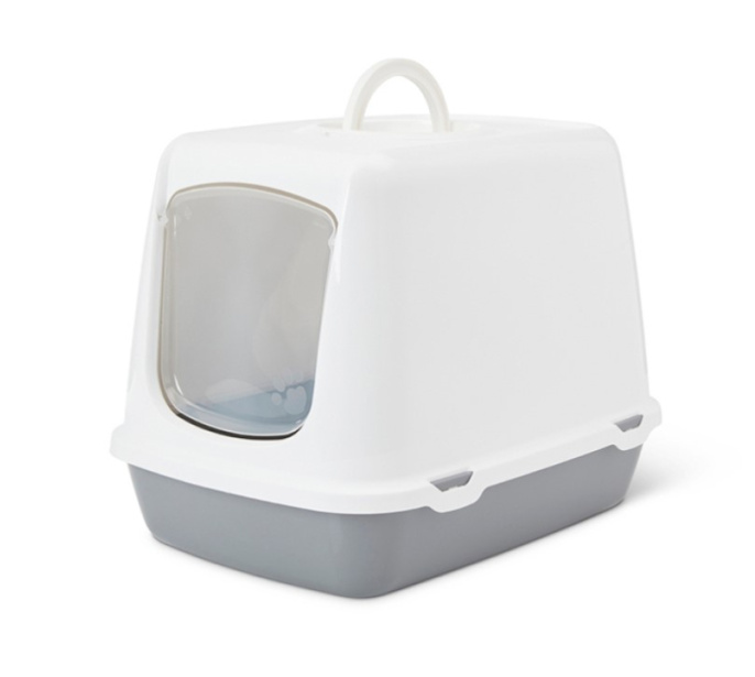 Туалет-домик для кошек SAVIC Oscar (белый/серый)