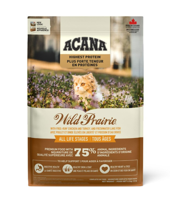 Сухой корм для кошек и котят ACANA WILD PRAIRIE Cat & Kitten (Птица, рыба) (4,5 кг)