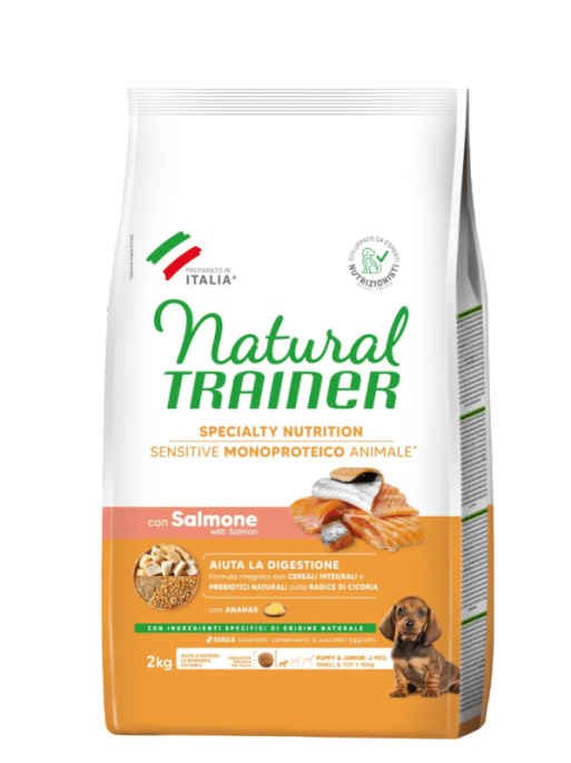 Сухой корм для щенков мелких пород Trainer Natural Sensitive No Gluten Mini Puppy&Junior (лосось) (0,8 кг)