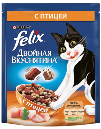 Сухой корм для коошек Felix Двойная вкуснятина (птица)