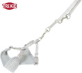 Шлея с поводком для щенков TRIXIE Junior-soft (светло-серый) (S-M 26-34 см/10 мм)