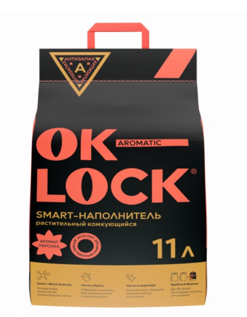 Наполнитель комкующийся растительный Ok-Lock (персик) (5 л)