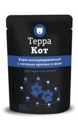 Влажный корм для кошек Терра Кот (печень кролика в желе) 26 шт