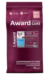 Сухой корм для кошек Award Special Care Sensitive Skin&Coat Adult Cat (белая рыба)