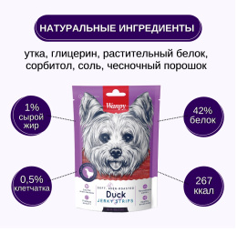 Лакомство для собак Wanpy Dog Соломка из утки