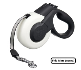 Поводок-рулетка для собак Fida Mars (лента), белая
