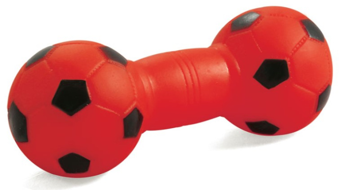 Triol Игрушка для собак из винила "Гантель футбольная", 130мм