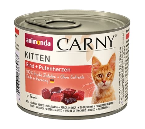 Консервы для котят Animonda CARNY Kitten (говядина, сердце индейки) (200 гр.)