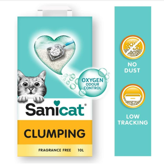 Наполнитель бентонитовый Sanicat Clumping Unscented (без аромата) (10 л)