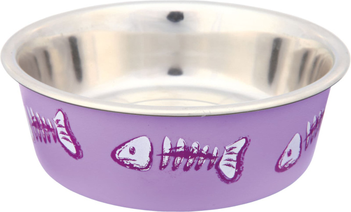 Миска металлическая для кошек TRIXIE Paw & Bone (0,25л/диам.12см)