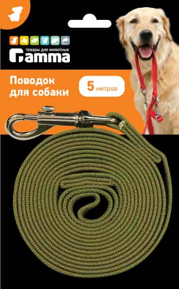 Поводок брезентовый для собак Gamma  (20 мм х 3.0 м)