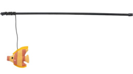 TRIXIE Игрушка для кошек Удочка-дразнилка с плюшевой рыбкой, 46 см