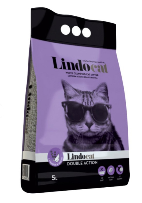Наполнитель комкующийся бентонитовый Lindocat Double Action (лаванда с аргановым маслом) (5 л)