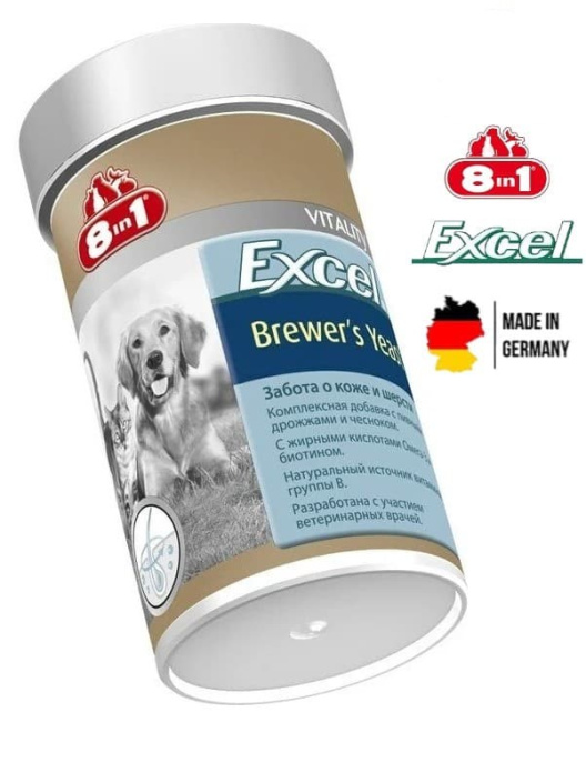 Добавка на основе пивных дрожжей и чеснока 8in1 Excel Brewer's Yeast (140 таб.)