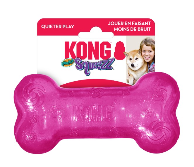 KONG Игрушка для собак Squeezz Crackle Bone Assor (M)