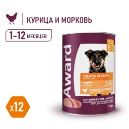 Консервы для щенков Award Puppy (курица с морковью в соусе)