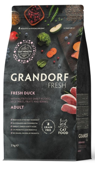 Сухой корм для кошек GRANDORF Fresh Duck&Sweet Potato ADULT (утка, батат) (400 гр)