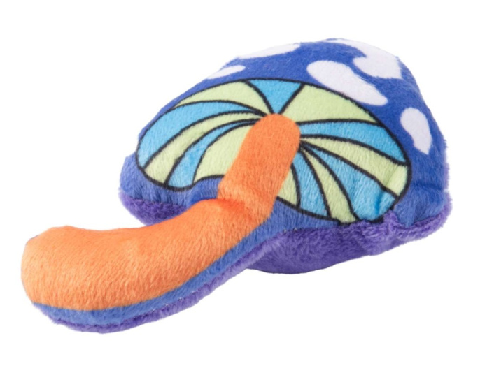 Игрушка для кошек Mr.Kranch Волшебный Грибочек плюшевая с кошачьей мятой  (10 см, синий)