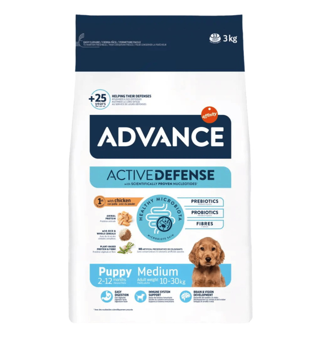 Сухой корм для щенков средних пород Advance Dog Puppy Medium (курица) (3 кг)