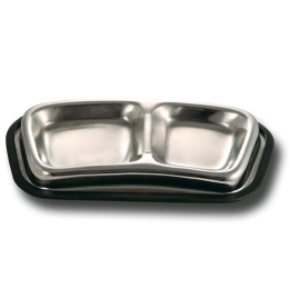 Миска металлическая двойная TRIOL