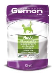 Влажный корм для кошек Gemon Cat Adult (кролик, овощи)