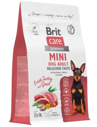 Brit Care Сухой корм для взрослых собак миниатюрных пород Delicious Taste (индейка, утка)