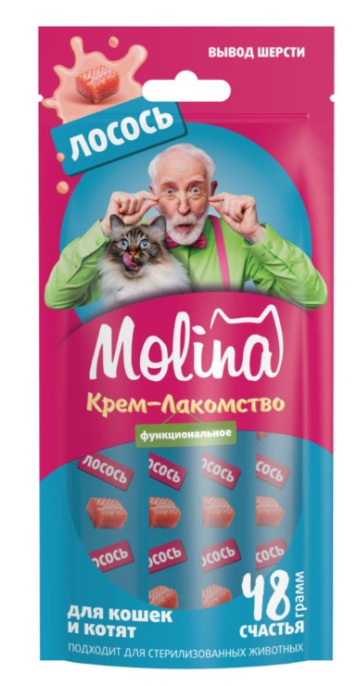 Molina Крем-лакомство для кошек (лосось) (48 гр.)