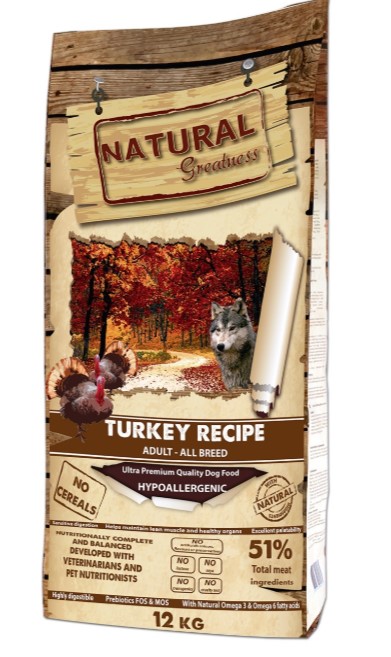 Сухой корм для собак Natural Greatness Turkey Recipe Adult (индейка, курица) (2 кг)