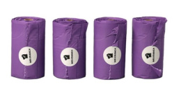 Mr.Kranch Компостные пакеты для выгула собак 4 рулона по 15 пакетов (22x33 см), фиолетовые