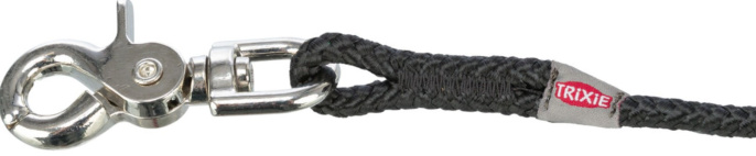 TRIXIE поводок для собак Basic(S-M) c карабином, черный (15 м/д 6 мм)