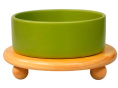 Миска Mr.Kranch Bamboo керамическая зеленая на бамбуковой подставке (850 мл.)