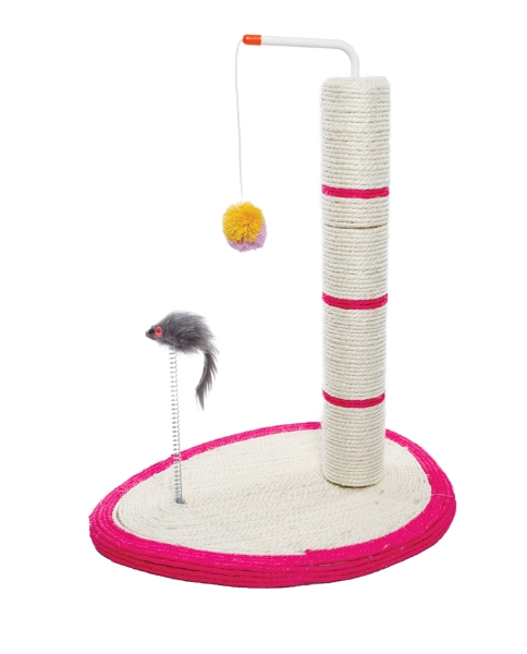 Triol Когтеточка из сизаля "Столбик №205" с мышкой на пружине и шариком (400х300х490 мм)
