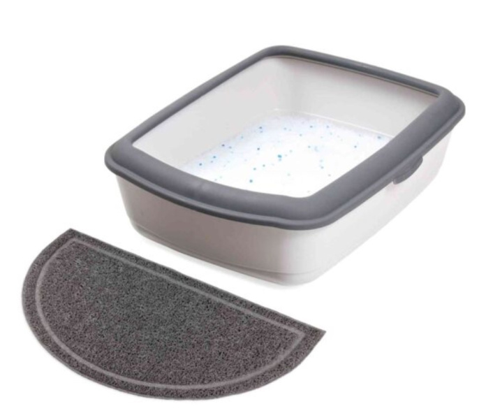 TRIXIE Коврик для кошачьего туалета, полукруглый, антрацит (59х35 см)