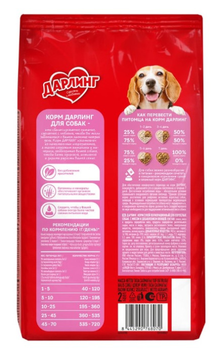 Сухой корм для собак ДАРЛИНГ (мясо, овощи) (2 кг)