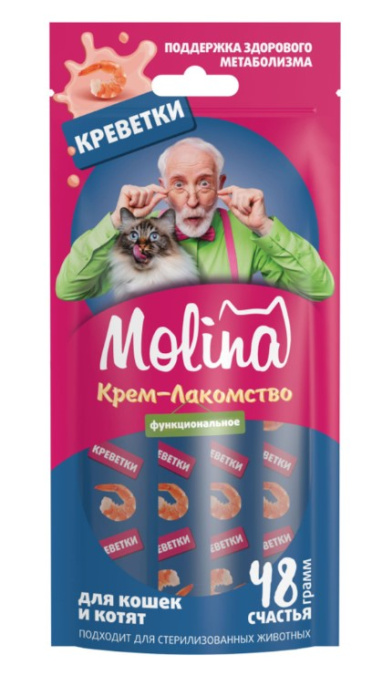 Molina Крем-лакомство с креветками для кошек (48 гр.)