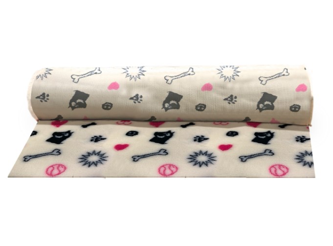 Коврик меховой ProFleece Mr.Kranch 1х1,6м сливки/черный/вишневый