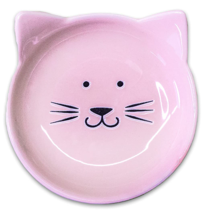 Блюдце Mr.Kranch керамическое Мордочка кошки 80 мл (розовая)