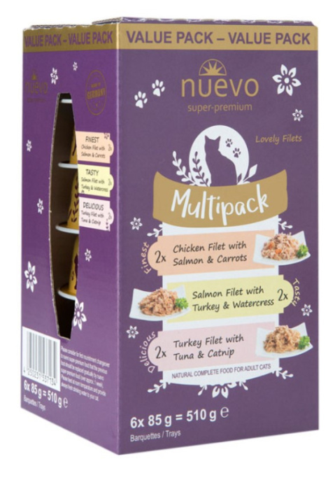 Kонсервы для кошек Nuevo Multipack Adult Cat (набор 3 вида) (6x85 г)