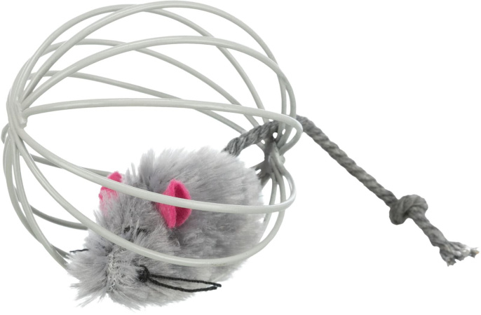 НаНабор игрушек для кошки в виде мышей в шаре из проволки,TRIXIE (24 шт) (6 см)