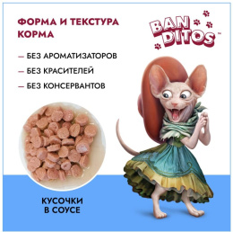 Влажный корм для кошек BANDITOS Изысканный лосось