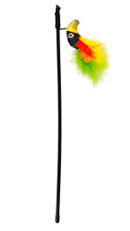 Игрушка-дразнилка для кошек Mr.Kranch Тукан плюшевая с кошачьей мятой и перышками зеленая