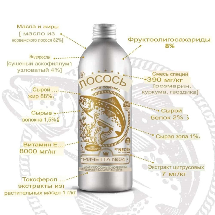 Лососевое масло NECON SALMOIL RICETTA 4 (250 мл.)