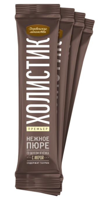 Деревенские лакомства для кошек Нежное пюре ягненок с икрой летучей рыбы (40 гр.)