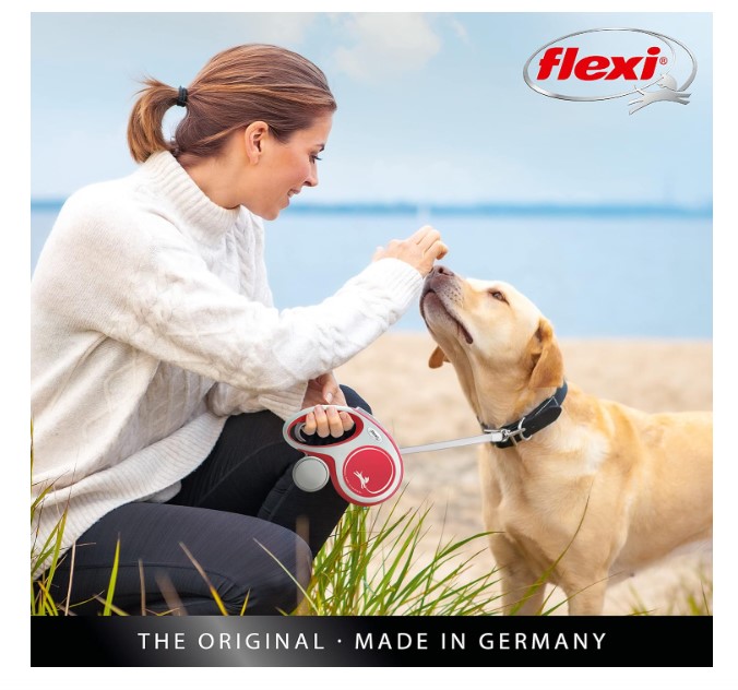 Поводок-рулетка Flexi NEW COMFORT (лента) красный (XS, 12кг/3м)