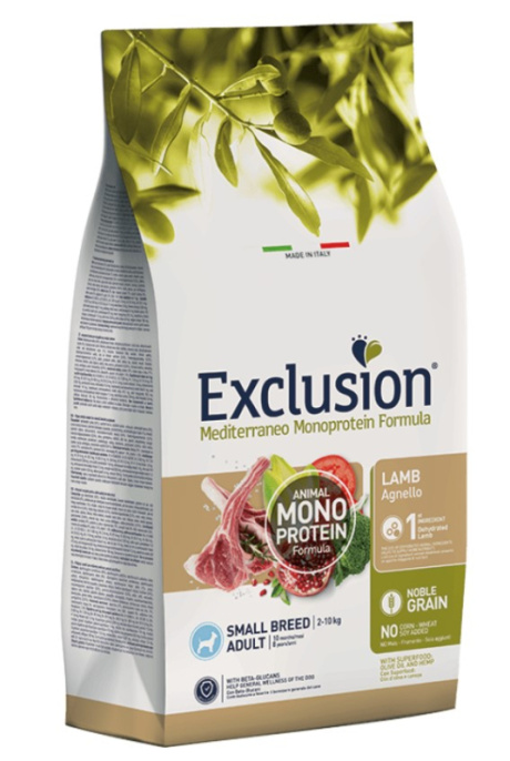 Сухой корм для собак EXCLUSION Monoprotein Noble Grain Adult Small (ягненок) (2 кг)