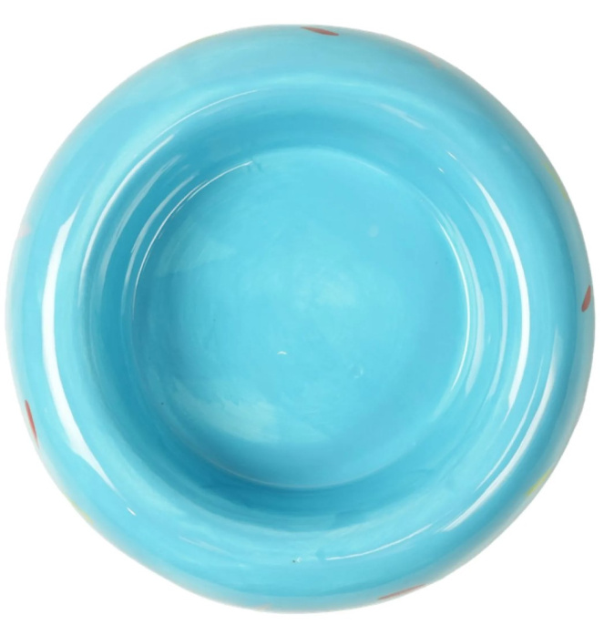 Миска Mr.Kranch Bamboo керамическая на бамбуковой подставке 250 мл (голубая)